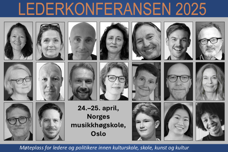 Kollasj med bidragsytere på Lederkonferansen 2025.